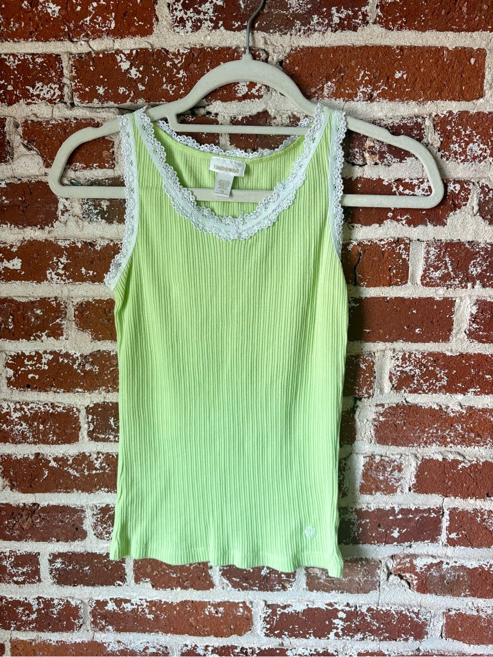 Y2K Limited Too Green Tank Top w/ lace details